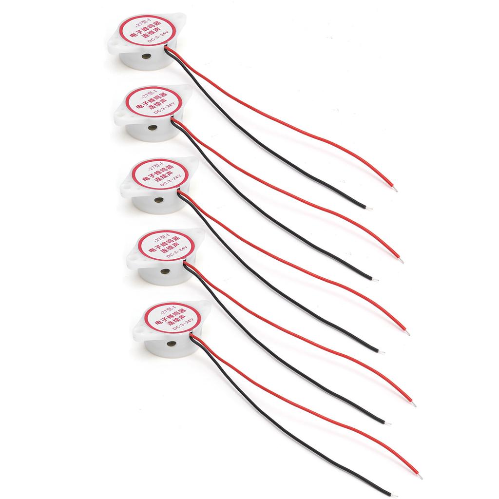 5Pcs Alarm Buzzer Continuous Beep Piezo Active HighDecibel Signal Sounder 95dB DC324V(White )