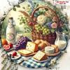 1PC Food Wine Basket Wall Art Mural Modern Metal Tin Painting Home Decor Gift