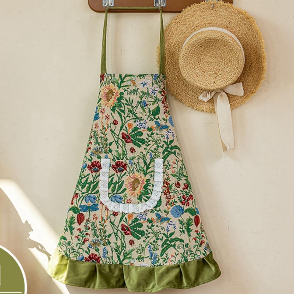 Anti Staining Kitchen Apron Stylish Hanging Neck Apron Practical Work Clothes  BBQ