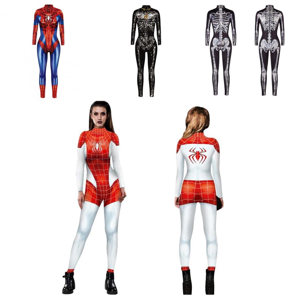Sexy Iron Man Harley Quinn Halloween Cosplay Jumpsuit Women's Bodysuit