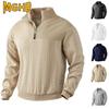MGHR Felpa da uomo casual alla moda, tinta unita, stampa, autunno inverno, manica lunga