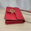 [Pre-Owned] Gold Double G Chain Shoulder Strap Crossbody Accordion Bag - Very Good #1FX8QZ