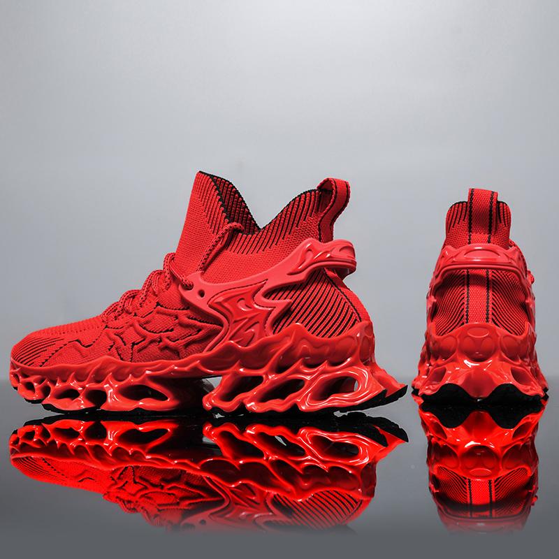 Herrenschuhe mit Klingenmuster, atmungsaktiv, stoßdämpfend, Laufschuhe, rutschfest, für Joggen, Tennis, Fitnessstudio, Freizeit-Sneakers