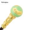 Golden Light Green Luxury Round Handle Fashion Stick for Party Decorative Walking Cane Elegant Crosier Knob Walking Stick 93cm