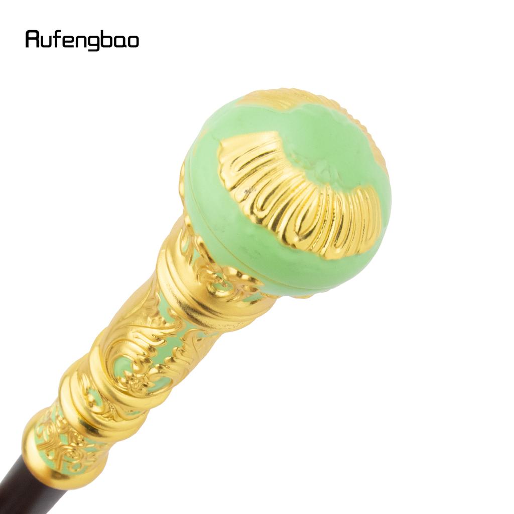 Golden Light Green Luxury Round Handle Fashion Stick for Party Decorative Walking Cane Elegant Crosier Knob Walking Stick 93cm