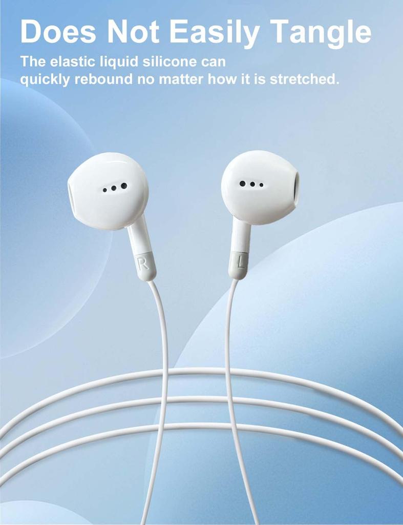 MAS CARNEY Type C Earphones TH8 Wired Earphones with Compatible with iPhone iPad Samsung Galaxy Google Black USB-C Microphone, 15/16, Pro, S25/S24,