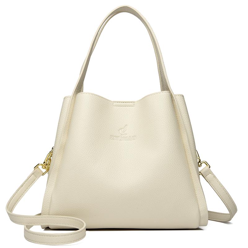 

Сумка женская 2024 Весна/Лето Новая Сумка-ведро Кожаная женская сумка через плечо Сумка через плечо Большая вместительная женская сумка белый