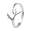 Fashion Antlers Smooth Temperament 925 Sterling Silver Jewelry Personality Geometric Branches Simple Opening Rings TYB002