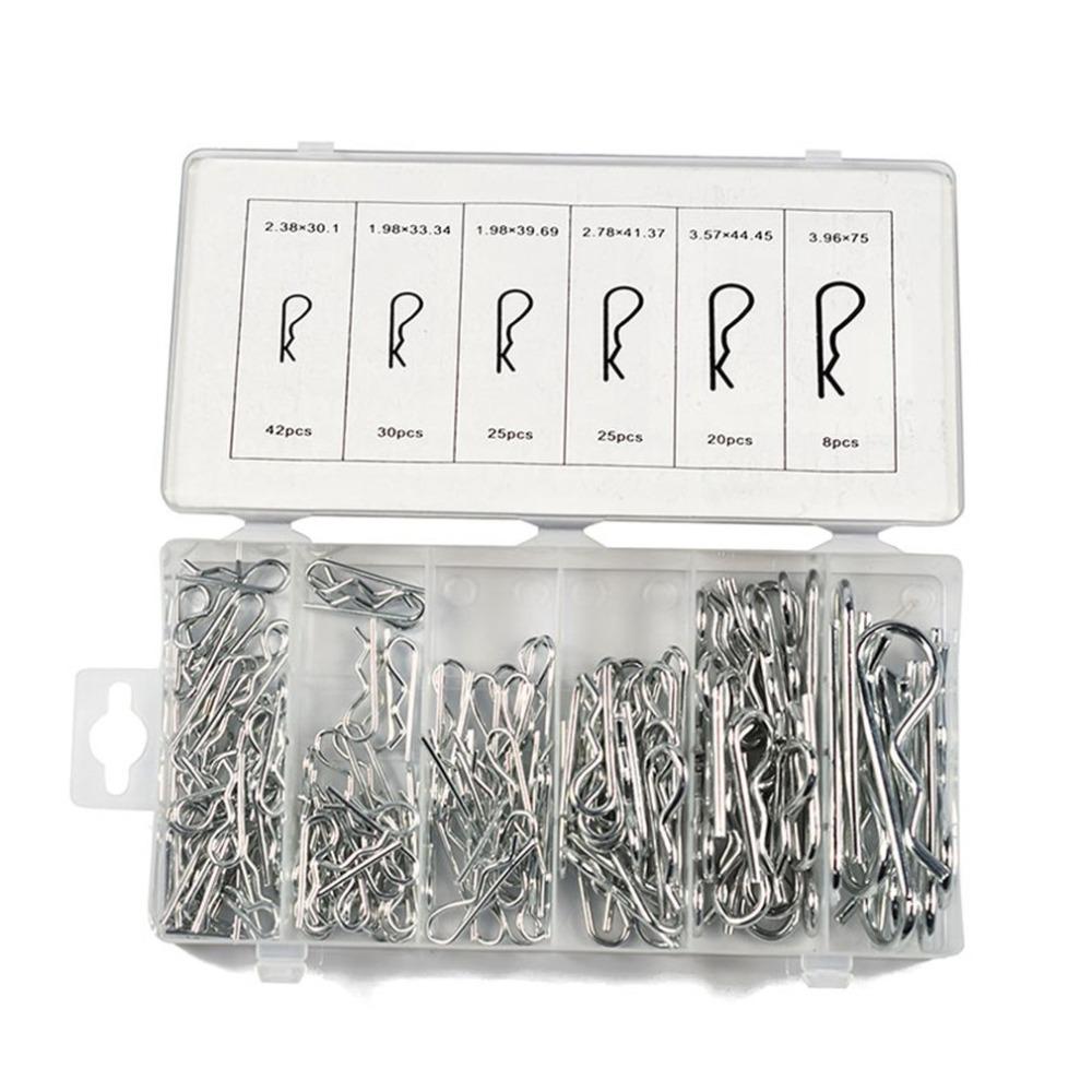 150 Pcs Zinc Plated Cotter Pins Assortment Kit 6 Sizes Spring Retaining Clips  Lock Systems