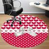 1pc Heart Print Bow Pattern Chair Carpet for Office Non Slip, Machine Washable Rug for Office, Room Holiday Decor for Christmas, Birthday Polyester