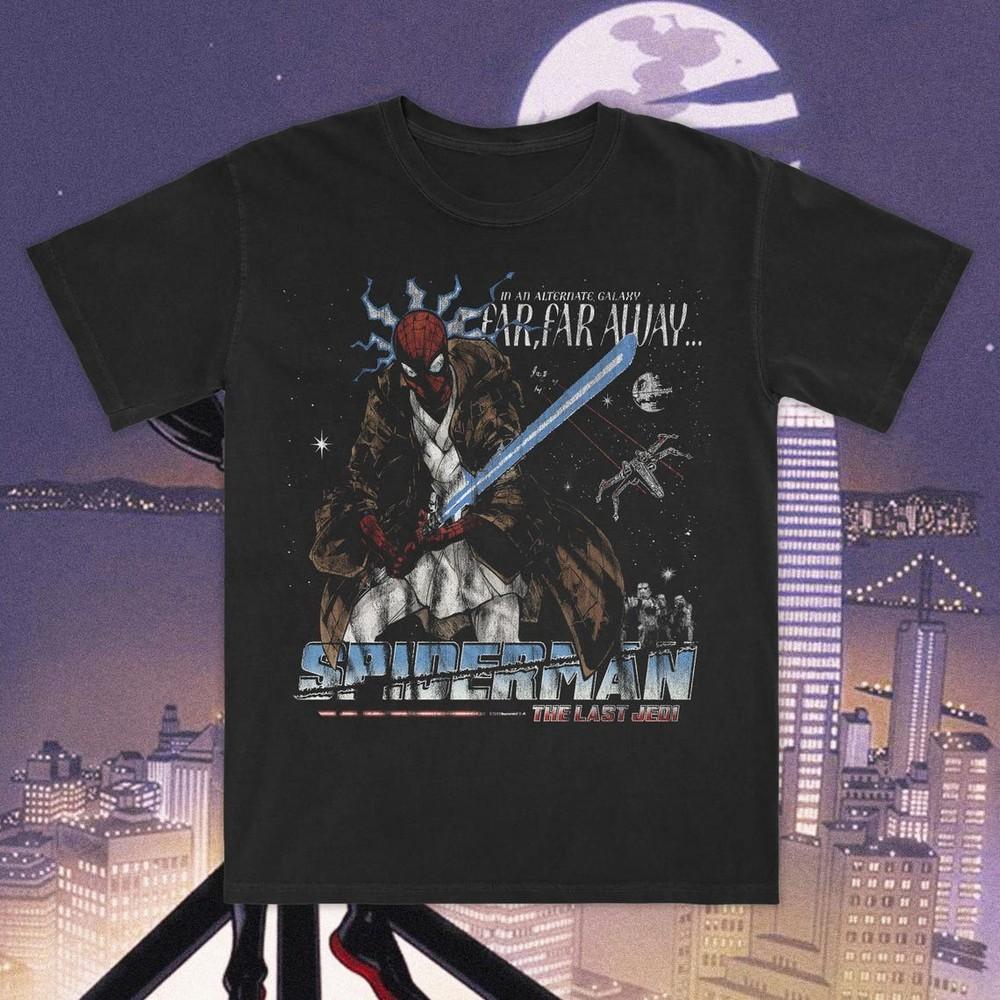 Футболка Человек-паук Последние джедаи, Футболка Нет пути домой, Футболка Marvel Человек-паук Звездные войны, Унисекс футболка S