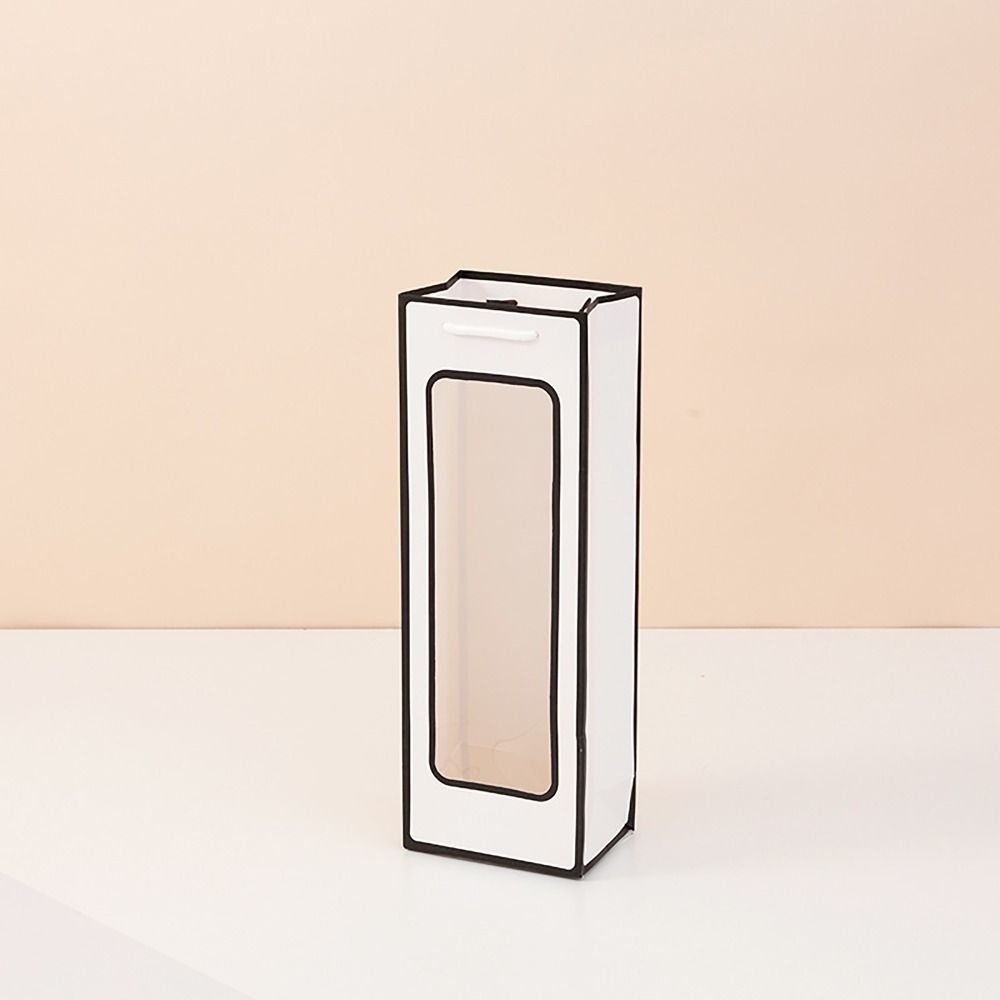 Translucent Kraft Paper Bag with Windows Red Wine Gift Bag Solid Packaging Handbag  Wedding