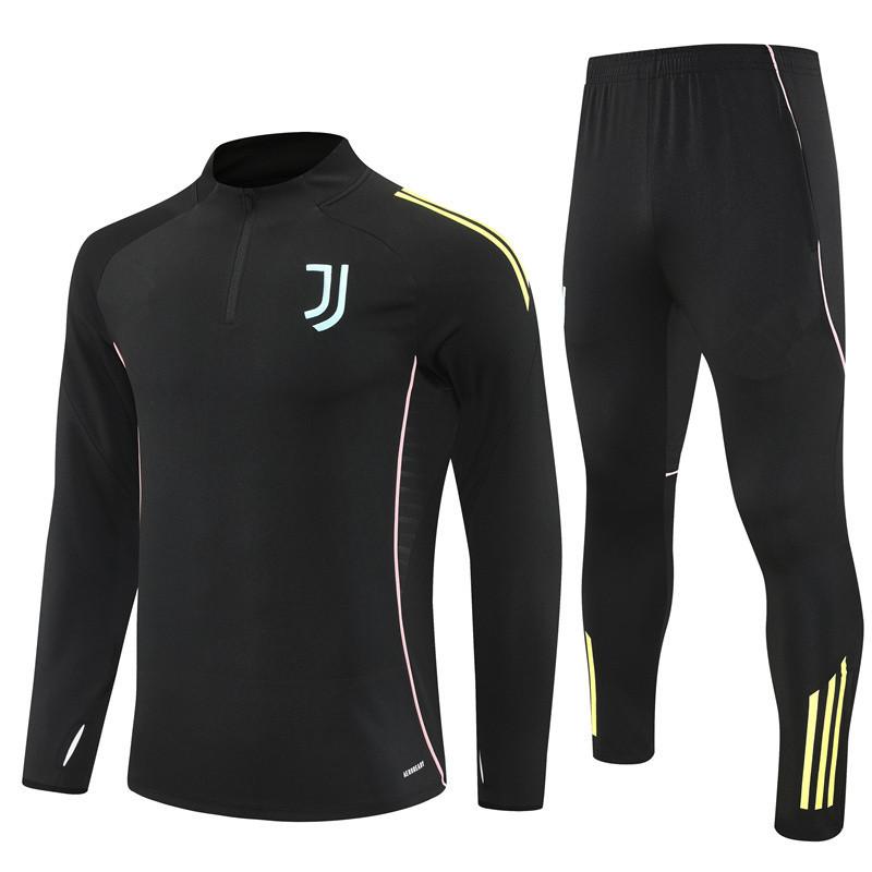 Juventus Semi-Zipper Long-Sleeved Short-Sleeved Training Clothes Sports T-Shirt Pre-Game Warm-Up Vest Football Jersey