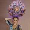 Mandala Yoga Room Night Light LED Multilayered Laser Cut Carved Elegant Purple