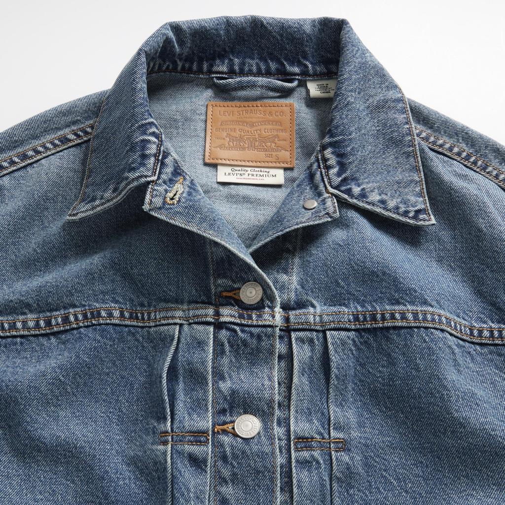 Levi's Denim Jacket Balloon Sleeve Trucker Jacket Women's 003NQ-0003 US L