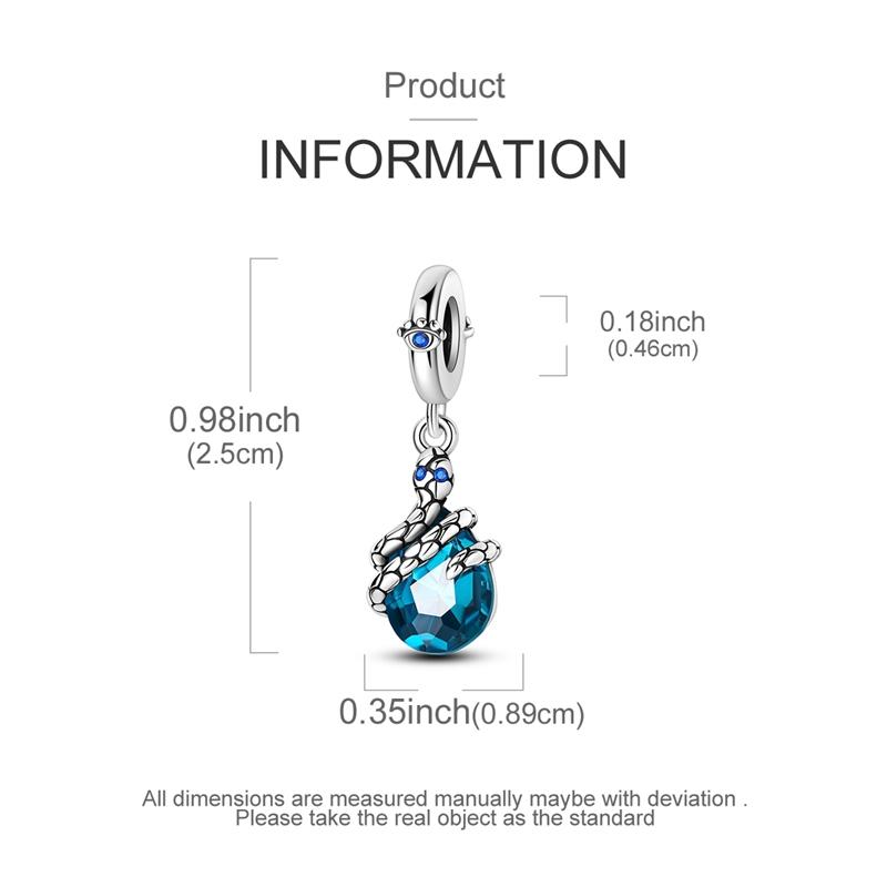 New In copper Charm Bead Charms Bead Charms Blue Heart Snake Dolphin Pendant Jewellery Compatible With Authentic Bracelets Ideal For Women Do It Yours