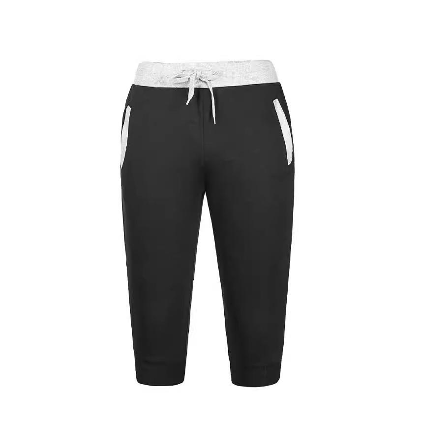 Men's Slim Fit Color Block Jogging Shorts - Trendy European/American Mid-Length with Customizable Logo