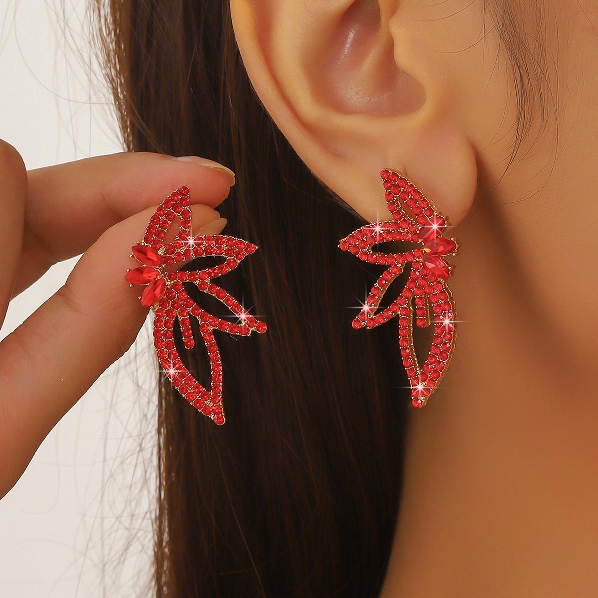 

Модные серьги для женщин Дамы красный