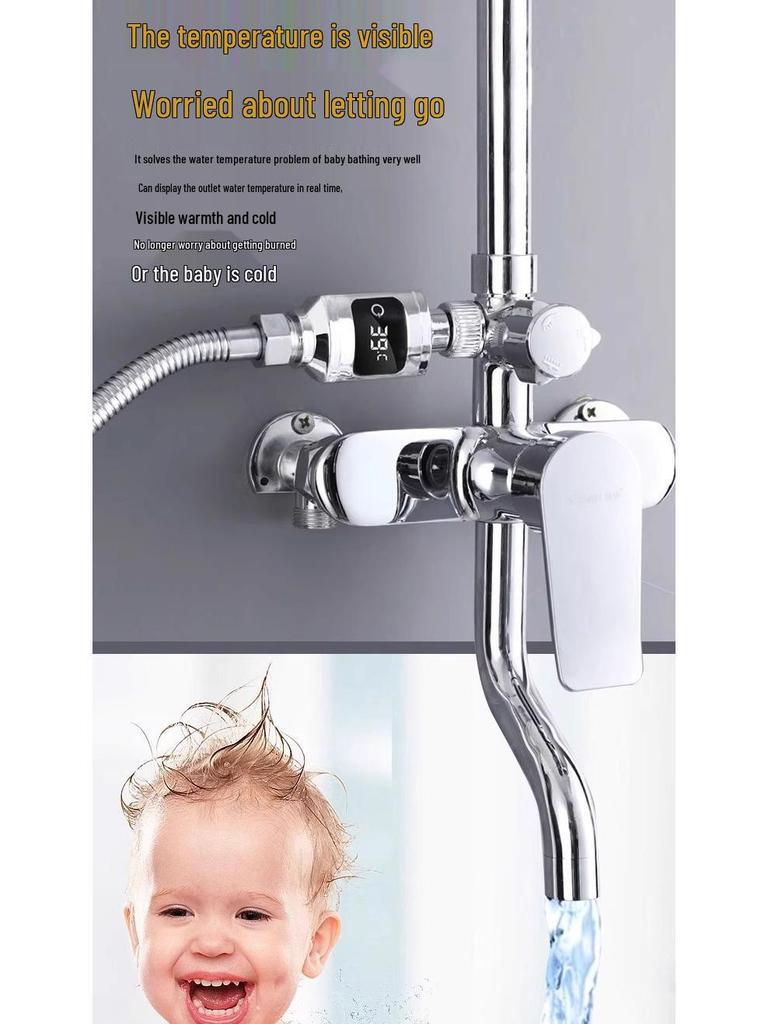 Shower Thermometer Faucet with Temperature Display for Infants, Children, Elderly, and Pregnant Women