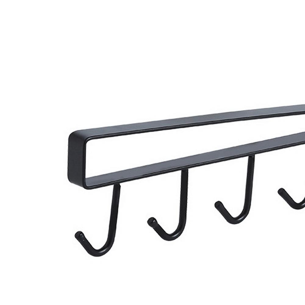 Kitchen Accessories Shelf Storage Hooks Clothes Hanging Rack Wardrobe Kitchen Organizer Cup Holder Glass Mug Holder 6 Hooks#w