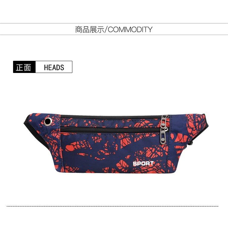 Running Waist Bag for Men Oxford Cloth Waterproof Crossbody Chest Bag Multi Functional Waist Bag