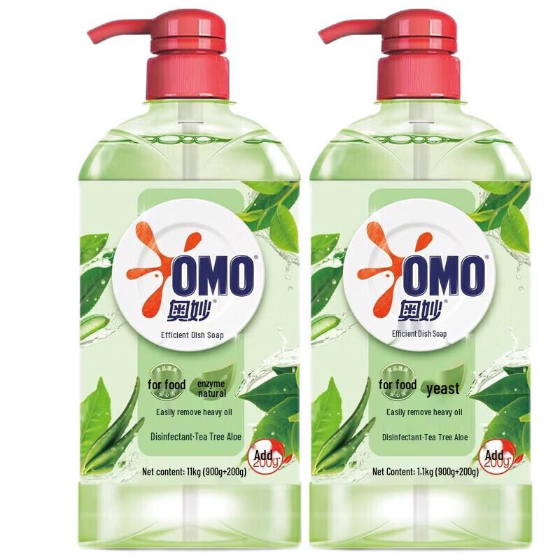 OMO Tea Tree Aloe Dishwashing Liquid, 4 x 1.1kg