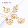 18K Real Gold Plated Natural Shell Round Charms DIY Handmade Jewelry,Angel Praying Suspension Pendant For Necklace Making