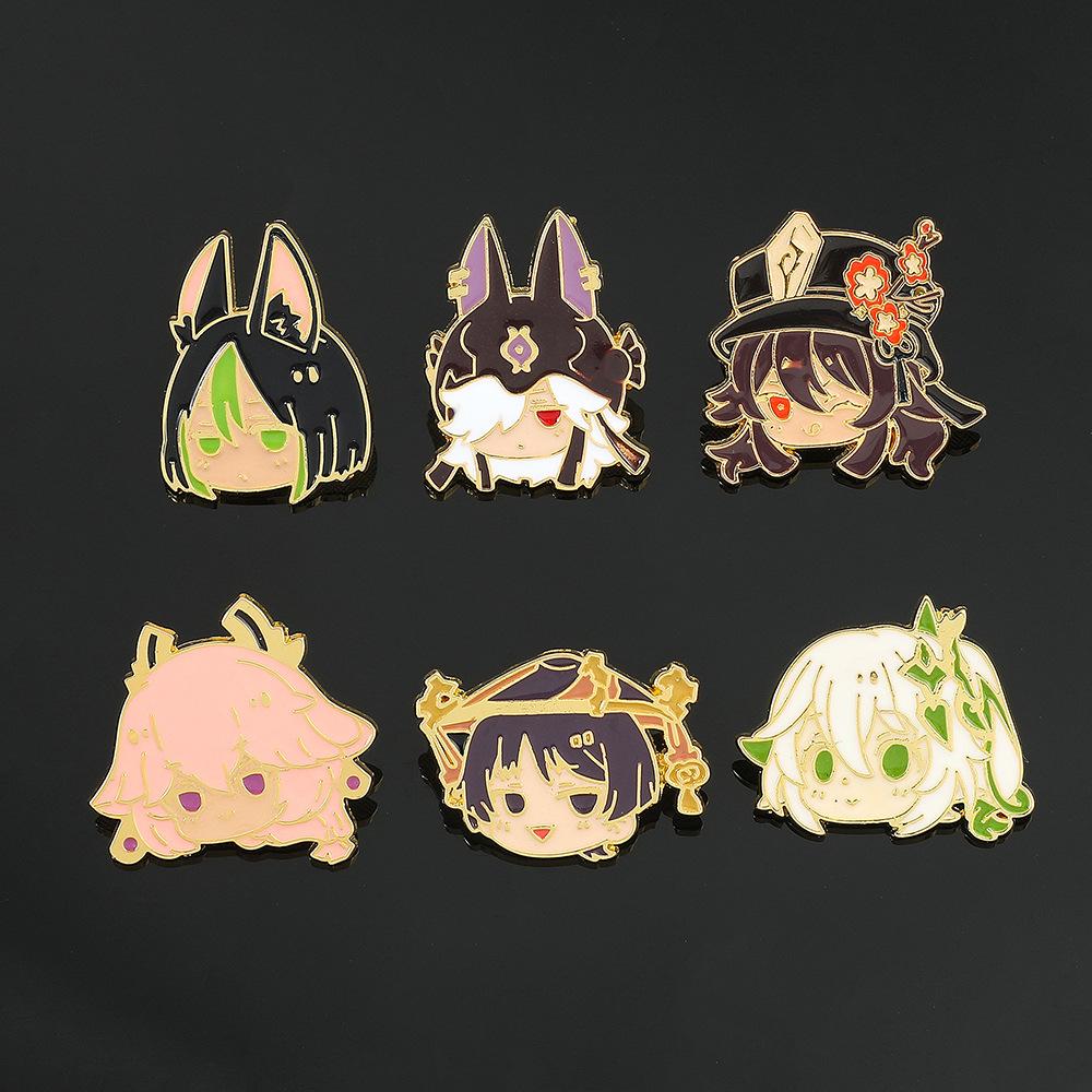 Walnut Genshin Impact Lapel Pin With Cartoon Design Character
