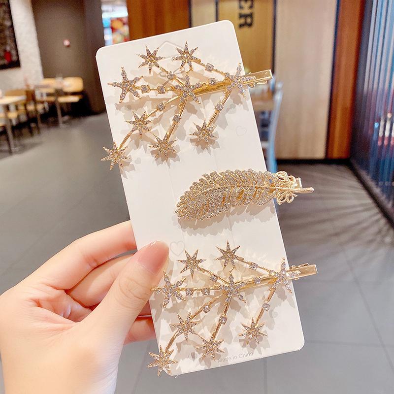 Stella Cristallo Dolce Per Donne Ragazze Copricapo Strass Fermagli per Capelli Fermaglio Accessori per Capelli Clip Laterale Barrettes