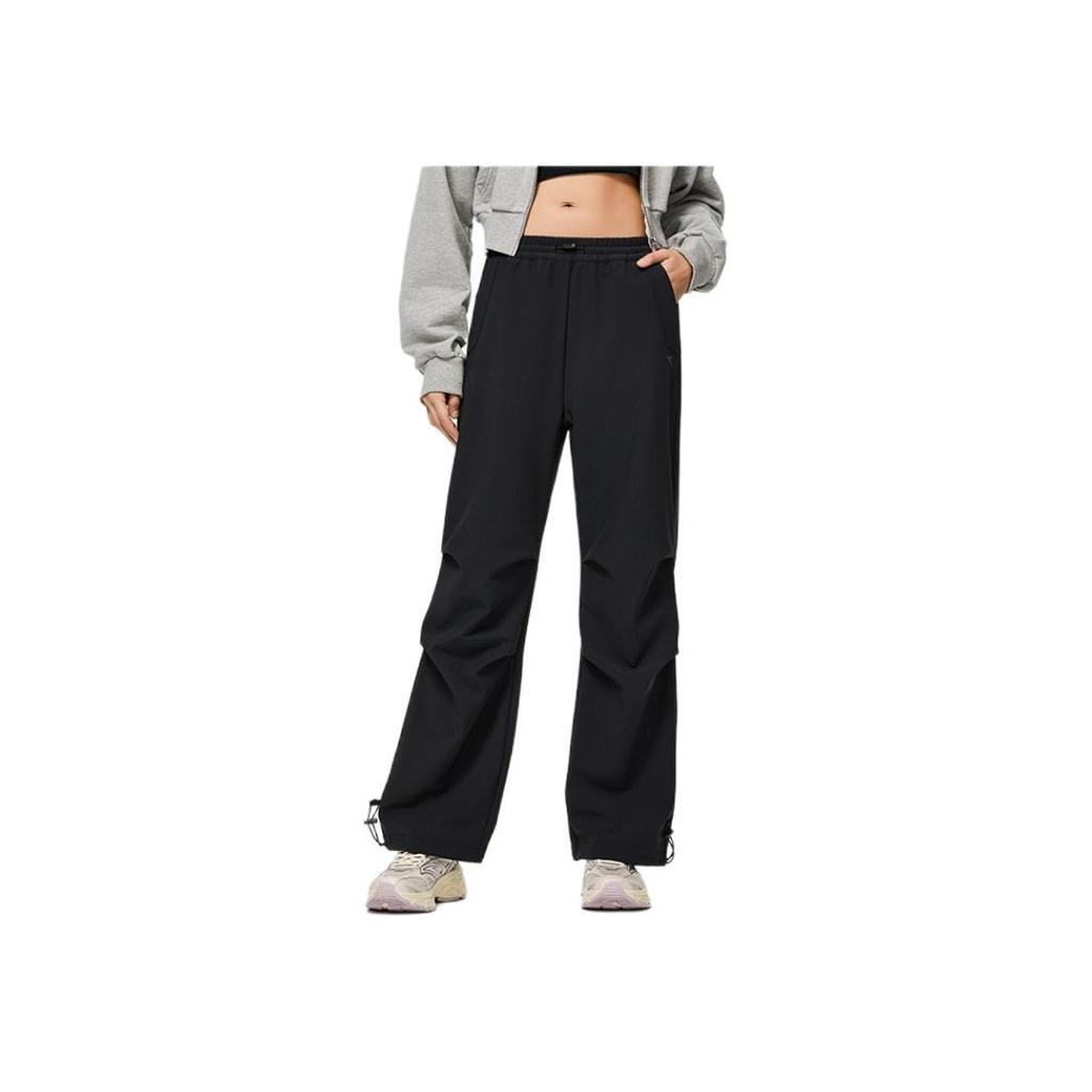 Anta Comfortable Casual Simple Straight Leg Sports Pants Women bottoms Basic-Black 162517515N-5