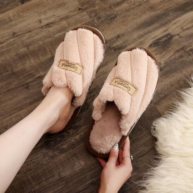 Baotou women's autumn and winter indoor and outdoor thick-soled warm plush shoes cotton slippers women's foam