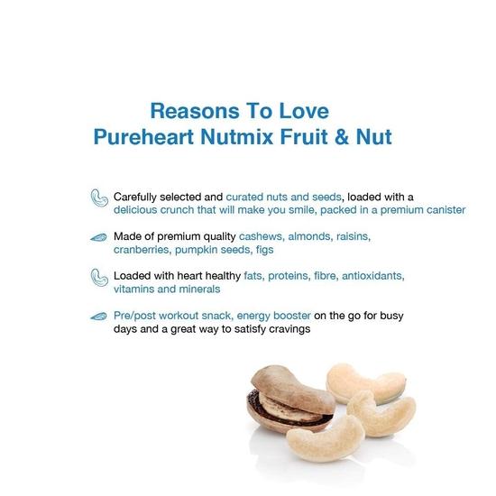 Pureheart Nutmix Fruit & Nuts (80 gm) Natural Premium Mix Nuts (Cashews, Almonds, Raisins, Cranberries) Delicious & Crunchy Dry Fruits