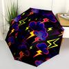 1pc Lightning Pattern Automatic Folding Umbrella - Portable Foldable Design with 8 Ribs, Durable Plastic & Iron Frame, Casual Outdoor Access
