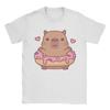 Funny Capybara With Ufos Tshirts Unisex Unisex Unique Cotton Tee Shirt Round Collar Short Sleeve T Shirt Gift Tops