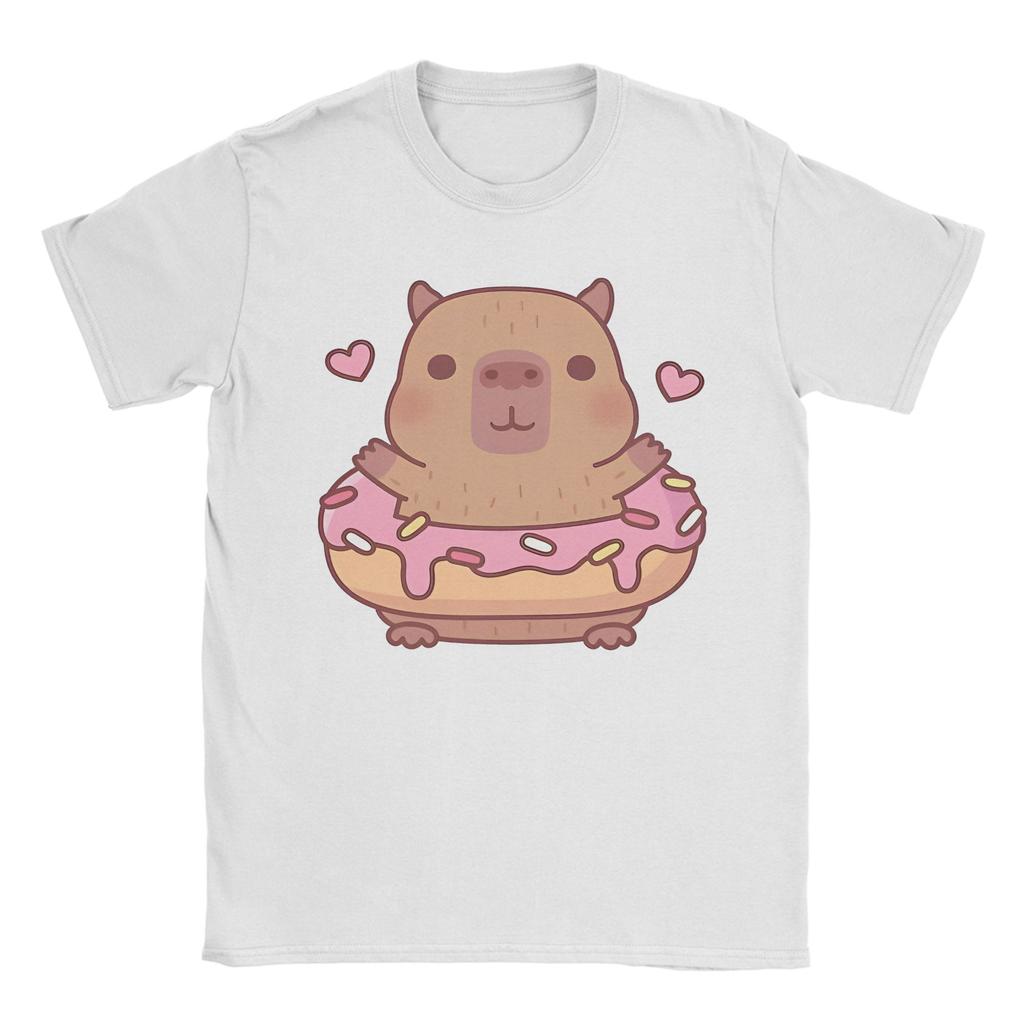 Funny Capybara With Ufos Tshirts Unisex Unisex Unique Cotton Tee Shirt Round Collar Short Sleeve T Shirt Gift Tops
