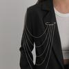 Creative Multi-Layer Bead Chain Brooch With Clear Crystal Beads Multi Chains Multi Functional Fashion Clothing Pin Jewelry