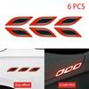 6pcs 3D Car Styling Reflective Carbon Fiber Bumper Strips Safety Warning Tape Secure Reflector Stickers Car Exterior