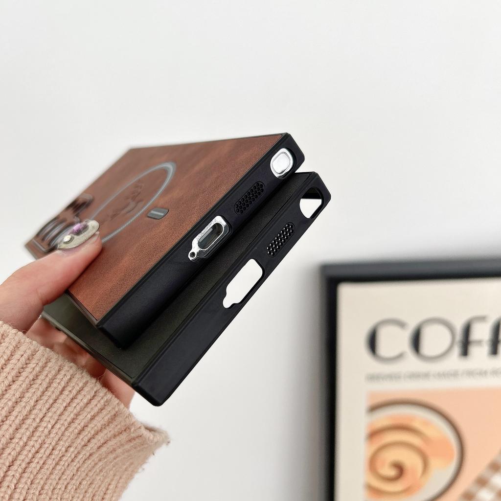 Luxury Leather Deer Case For Samsung Galaxy S26 S25 S24 S23 S22 S21 Plus Ultra For Magsafe Magnetic Wireless Charging Back Cover