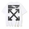 1181 Off-White 2025 Summer New White Cloud Letter Arrow Pattern Printed Short Sleeved T-shirt for Men and Women