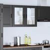 VidaXL Armoire murale de cuisine avec porte en verre Porto noir, meuble mural de cuisine, armoires murales avec portes, 854088
