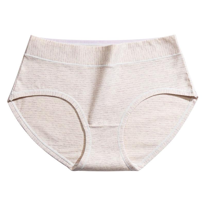 

Female Summer Striped Cotton Pure Cotton Crotch Antibacterial Abdominal Lift Hip Breathable High Waist Briefs M светло-фиолетовый