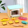 Macaron Wooden Microwave Toys Pretend Play Educational Learning Preschool Utensils Kitchen Mini