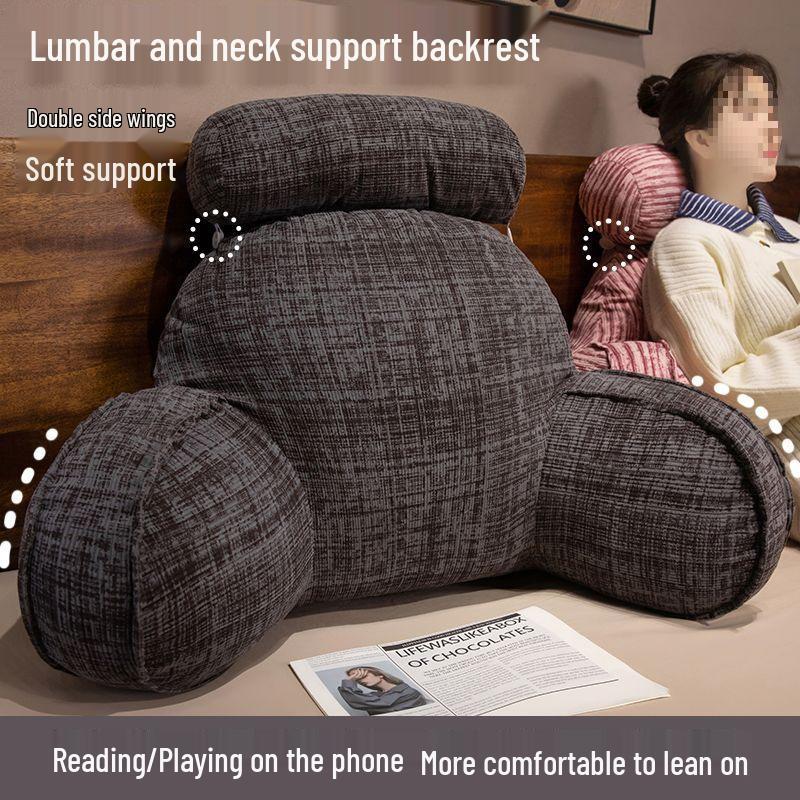 Soft Large Backrest Pillow: Washable Lumbar Support for Bed, Sofa, Dorm, and Pregnant Women
