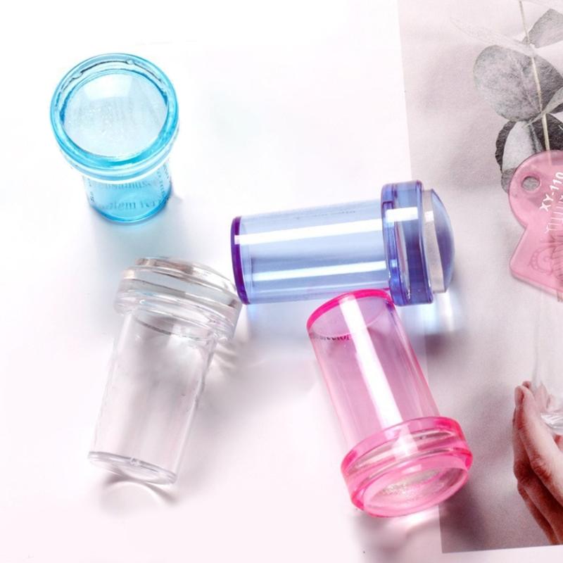 Nail Art Stamper,Clear Silicone Stamping Jelly with Scraper for DIY Nail Decors Transparent Visible Body,No Misplacement