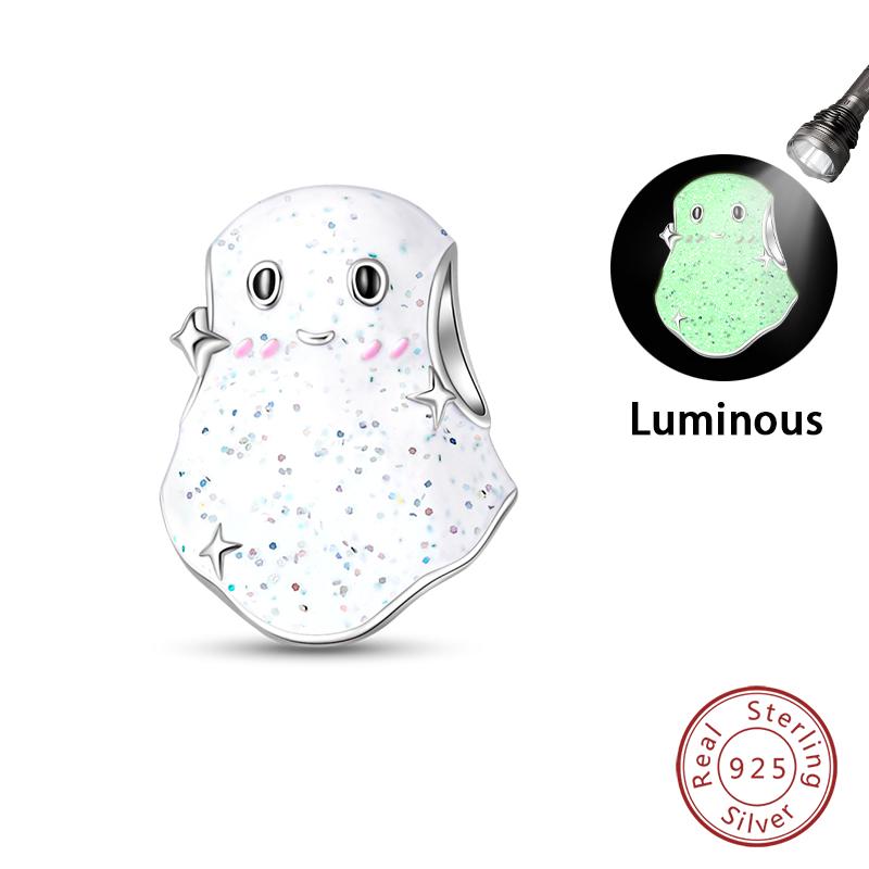 Copper Halloween Luminous Skull Little Elf Spider Bat Charms Beads Fit Qikaola Original Bracelets Diy Jewelry