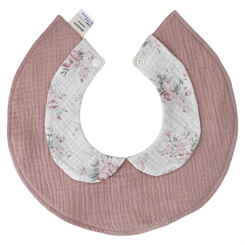 Baby Feeding Bib Drooling Apron Newborns Burp Cloths Strong Absorbent Toddler Bib with Collar Cotton Breathable Bib