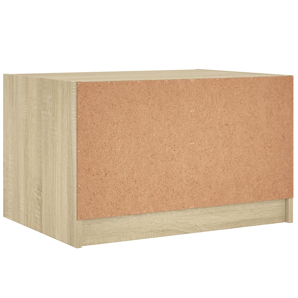  Coffee Table with Glass Doors, Sonoma Oak, 68x50x42 Cm