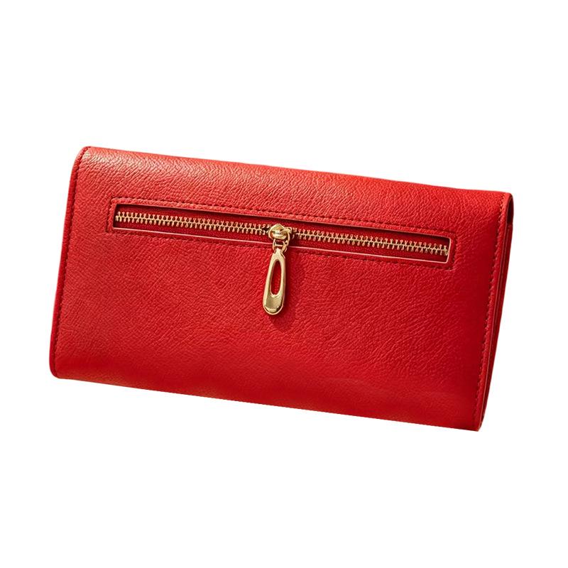 Women's Multifunctional PU Leather Clutch: Stylish Large-Capacity Wallet with Buckle Coin Purse