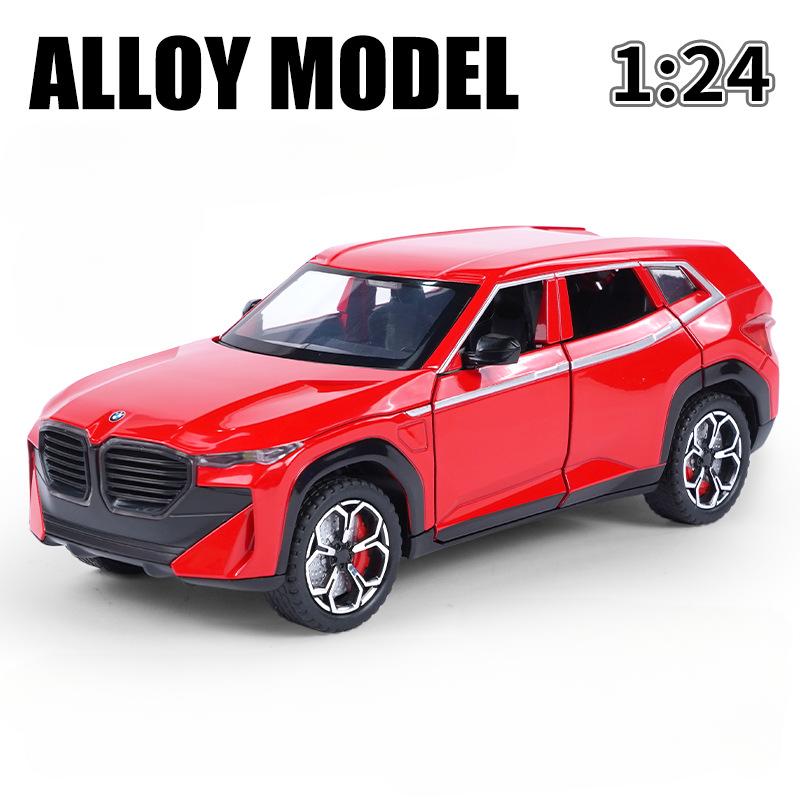 1/24 Scale BMW XM SUV Alloy Diecast Car Model Toy Simulation Off-Road Vehicles with Sound Light Spray Collection Toys for Kids Gifts