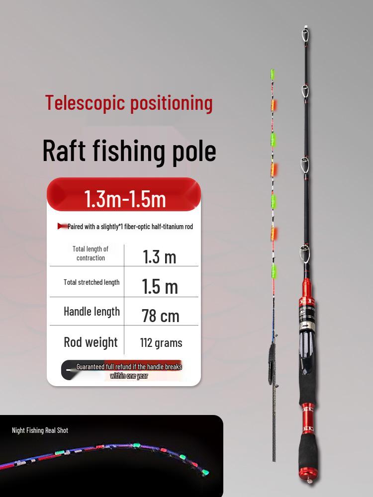 Luminous Telescopic Half-Titanium Bridge Fishing Rod with Soft Tip